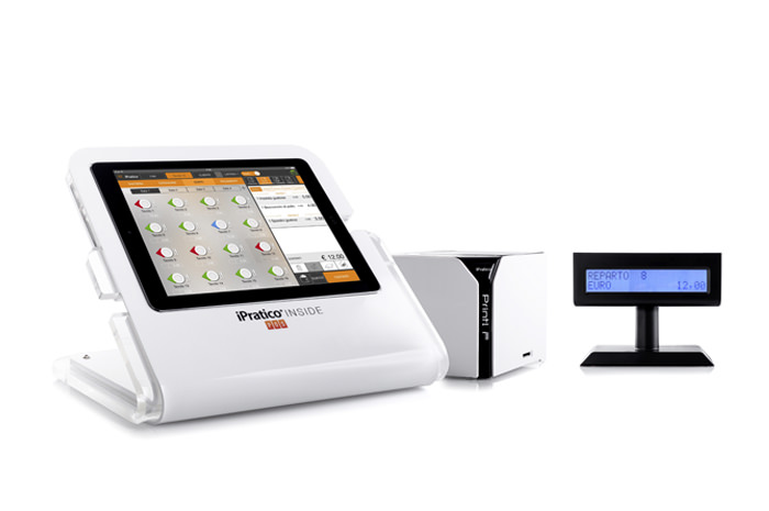 LOOK HOW BEAUTIFUL IT IS!<br>Forget bulky cables and old and complex management POS system ... <br> iPratico<sup>®</sup> POS PRO is the cash register that makes you look good!