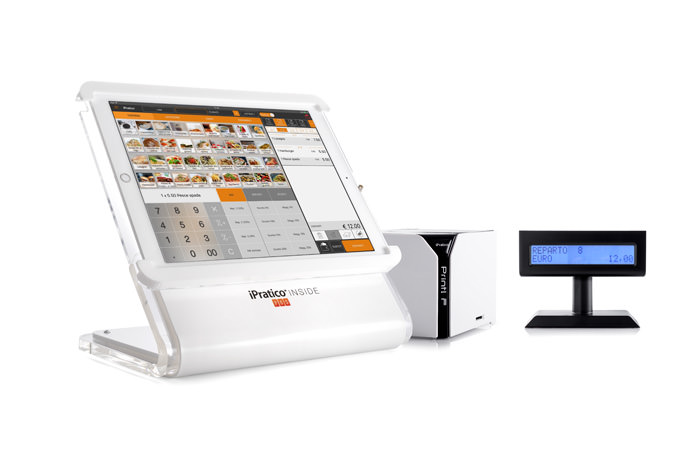 LOOK HOW BEAUTIFUL IT IS!<br>Forget bulky cables and old and complex management POS system ... <br> iPratico<sup>®</sup> POS PRO is the cash register that makes you look good!